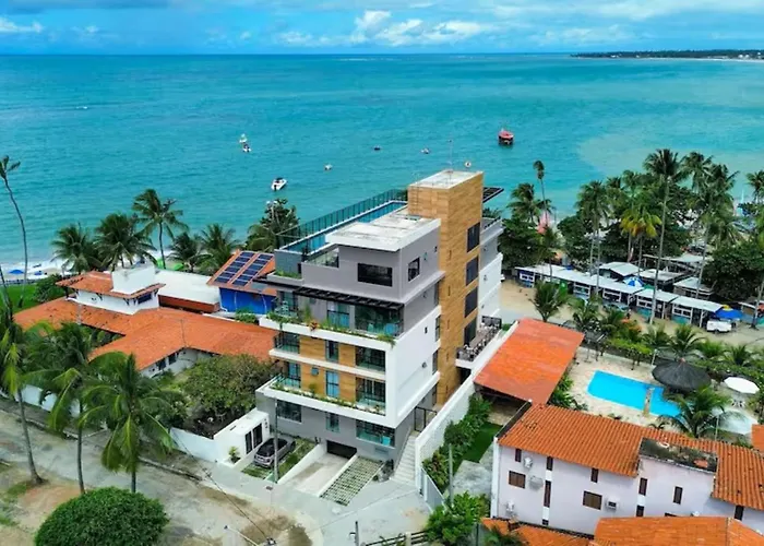 Flat pé na areia na praia de com piscina privativa